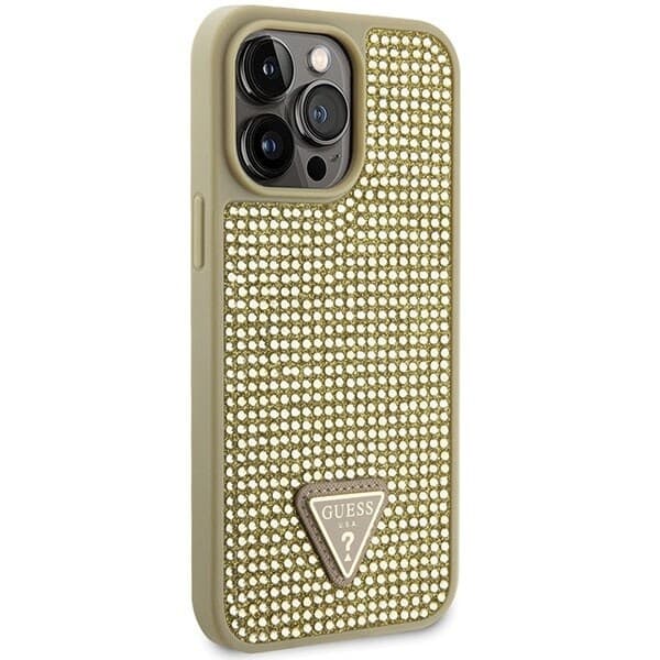 Guess GUHCP14XHDGTPD-deksel til iPhone 14 Pro Max 6.7 - Gull Rhinestone Triangle