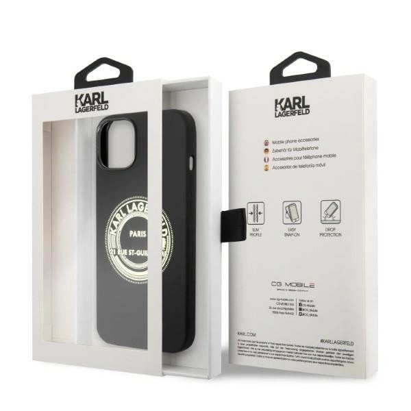 KARL LAGERFELD SILIKONE RSG ETUI TIL IPHONE 14 PLUS - SORT
