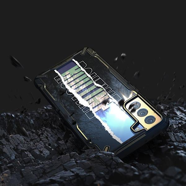 Ringke Fusion X Design pansret deksel med ramme Samsung Galaxy S21+ 5G (S21 Plus 5G) Svart (Rutine) (XDSG0054)