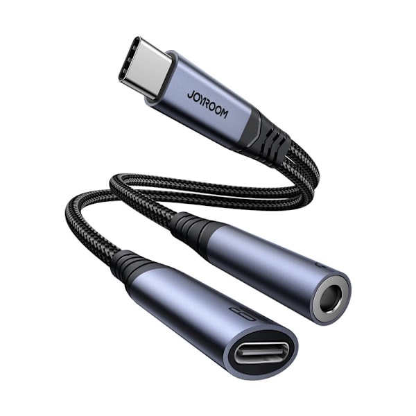 Joyroom SY-C02 2-i-1 DAC-adapter USB-C til USB-C / 3,5 mm minijack - svart