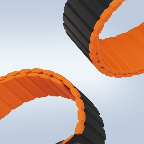 Magnetisk Apple Watch SE 8, 7, 6, 5, 4, 3, 2, 1 (41, 40, 38 mm) Dux Ducis-bånd (LD-versjon) – svart og oransje