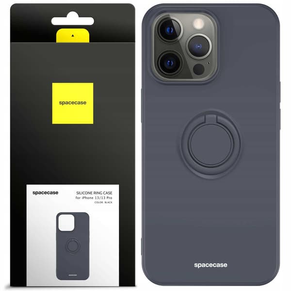 Spacecase Silikon Ringfodral För Iphone 13 Pro Svart Väska