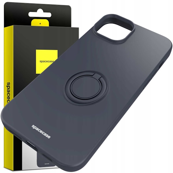 Spacecase Silikonringsfodral För Iphone 15 Plus Svart Väska