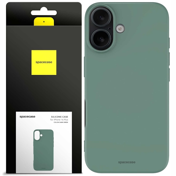 Spacecase Silikonfodral För Iphone 16 Plus Mörkgrönt Skydd