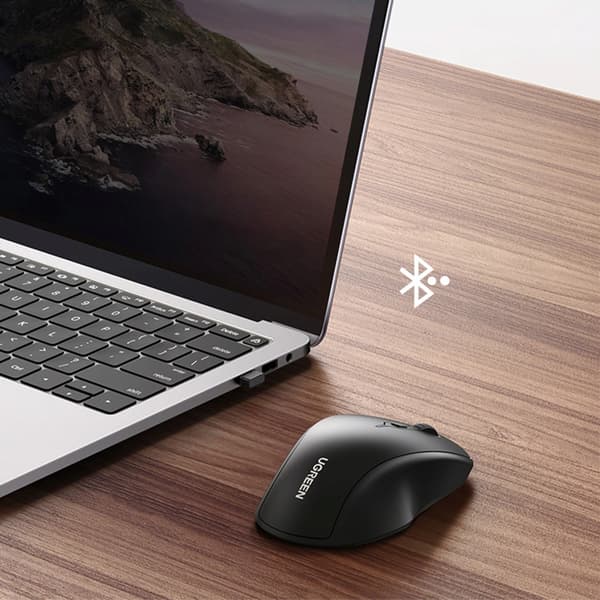 UGRØN ERGONOMISK BLUETOOTH COMPUTERMUS TRÅDLØS BLÅ