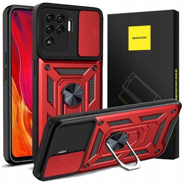 Spacecase Case Cover För Oppo Reno 5 Lite Rött Skydd