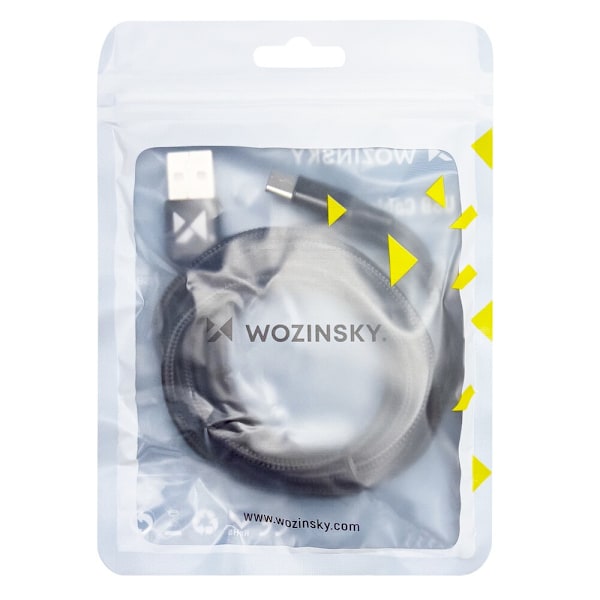 Wozinsky USB - USB Type C-kabel 2,4A 1m svart (WUC-C1B)