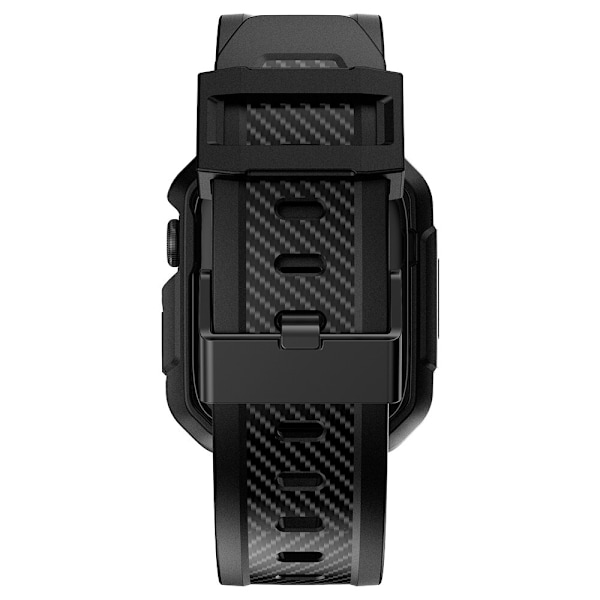 Kingxbar CYF106 2-i-1 pansret etui til Apple Watch SE 8, 7, 6, 5, 4, 3, 2, 1 (41, 40, 38 mm) med svart stropp