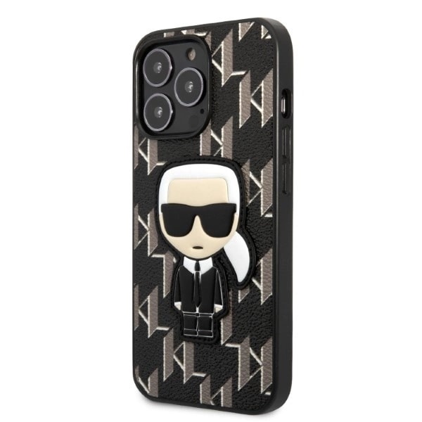 KARL LAGERFELD MONOGRAM IKONIK PATCH COVER TIL IPHONE 13 PRO / IPHONE 13 - SORT