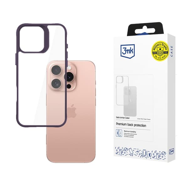 APPLE IPHONE 16 PRO - 3MK SATIN ARMOR CASE+ PURPLE
