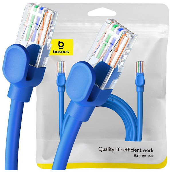 Baseus High Speed ​​​​Cat 6 RJ-45 1000Mb/s Ethernet-kabel 2m rund - blå