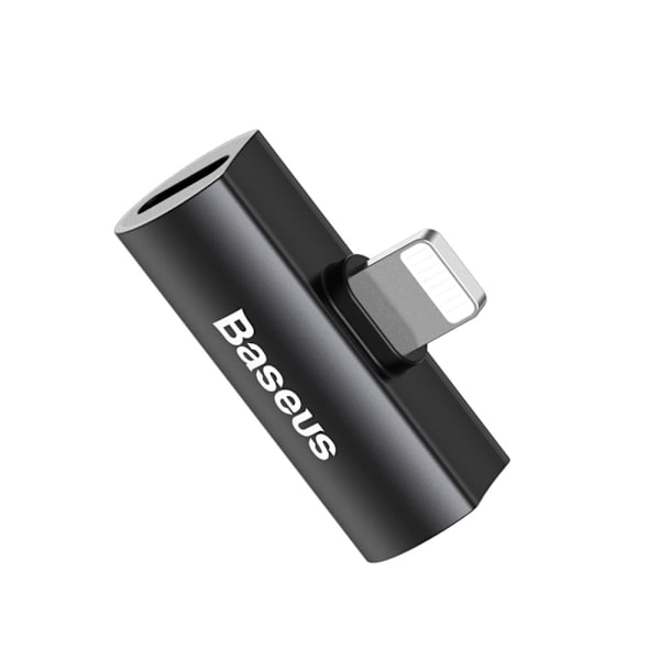 Baseus Audio Converter L46-adapter fra Lightning-kontakt til 2x Lightning-port svart (CAL46-01)