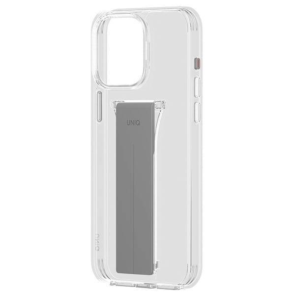 UNIQ fodral Heldro Mount med ställ iPhone 15 Pro Max 6,7" transparent/lucent klar
