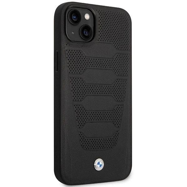 BMW LEATHER SEATS PATTERN ETUI TIL IPHONE 14 - SORT