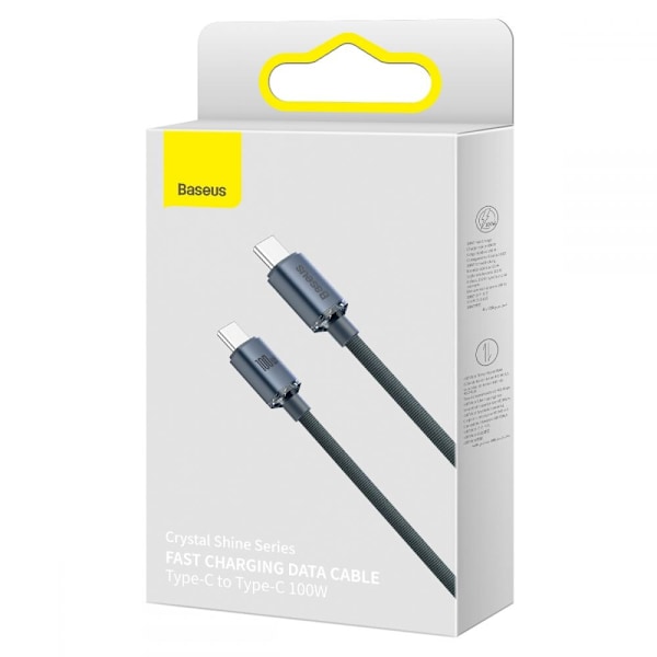 BASEUS CRYSTAL SHINE TYPE-C TYPE-C KABEL PD100W/3A 120cm SVART