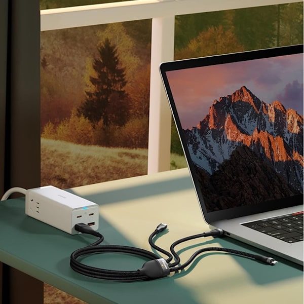 Baseus Flash-seriekabel USB Type C / USB Type A - USB Type C / Lightning / micro USB 100 W 1,2 m svart (CASS030101)