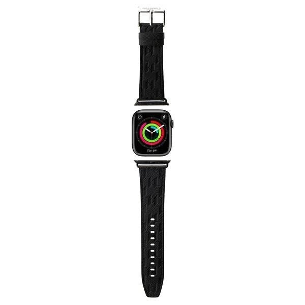 Karl Lagerfeld Saffiano Monogram stropp til Apple Watch 38/40/41mm - svart