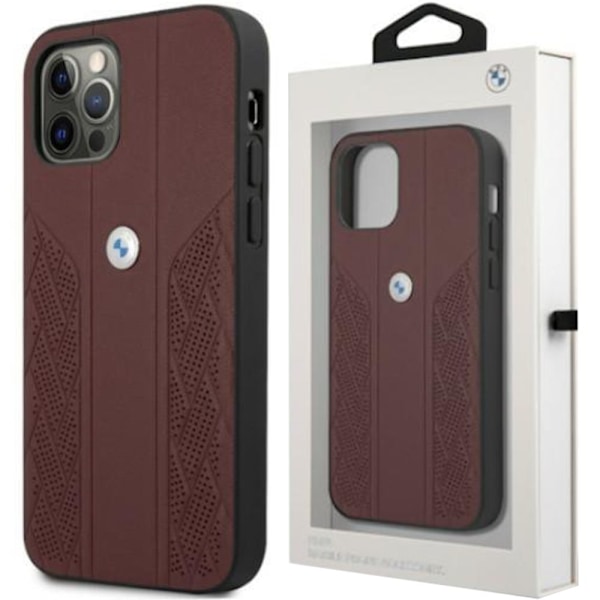 BMW BMHCP12LRSPPR veske iPhone 12 Pro Max 6.7 rød/rød hard veske Leather Curve Perforate