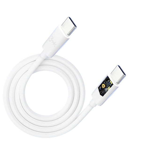 3mk Hyperkabel USB-C / USB-C 100W 2m - hvit