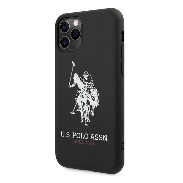 Saken med USA Polo Assn. Silikonkolleksjon for iPhone 11 Pro Max - svart silikonkolleksjon