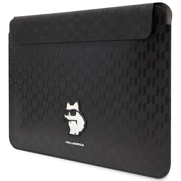 KARL LAGERFELD SAFFIANO MONOGRAM CHOUPETTE ETUI TIL EN 14" BÆRBAR COMPUTER - SORT