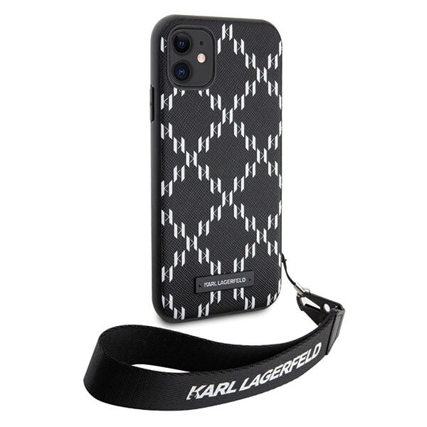 Karl Lagerfeld KLHCN61SAKLMBSK Deksel til iPhone 11 / Xr - Svart Monogram Losange Saffiano