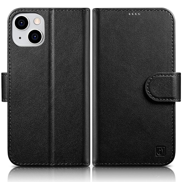 ICARER CASE CASE LÆDERCOVER TIL IPHONE 14 LÆDER SORT