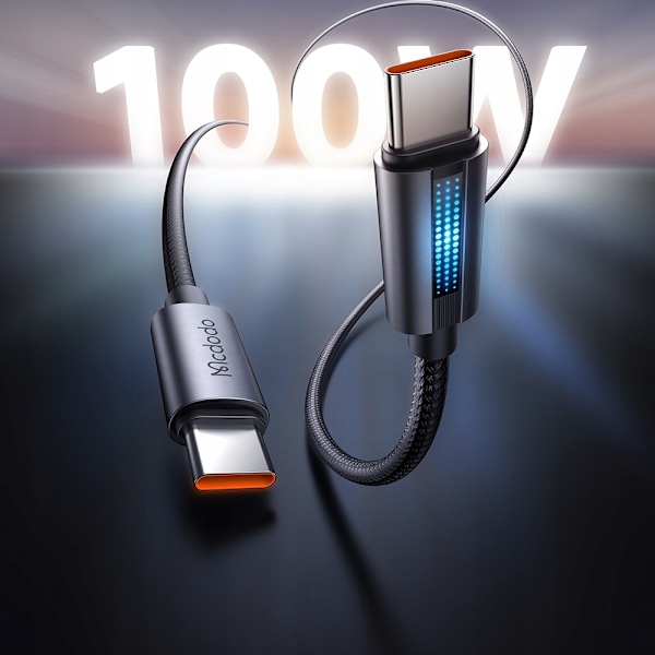 MCDODO USB-C SNABBLADDNINGSKABEL FÖR SAMSUNG APPLE USB TYP C 100W 1M LED