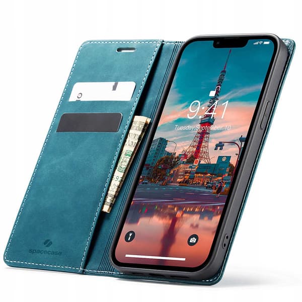 Spacecase Pålbocksväska För Iphone 14 Plus Blåt Skyddsfälska