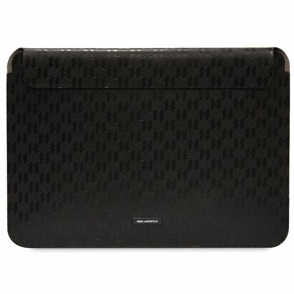 KARL LAGERFELD SAFFIANO PLAQUE ETUI TIL EN 14" BÆRBAR COMPUTER - SORT