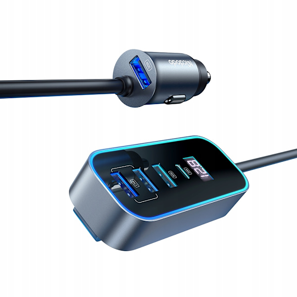 MCDODO BILLADDARE USB/USB-C SNABBLADDNING PD 107W LED CLIP
