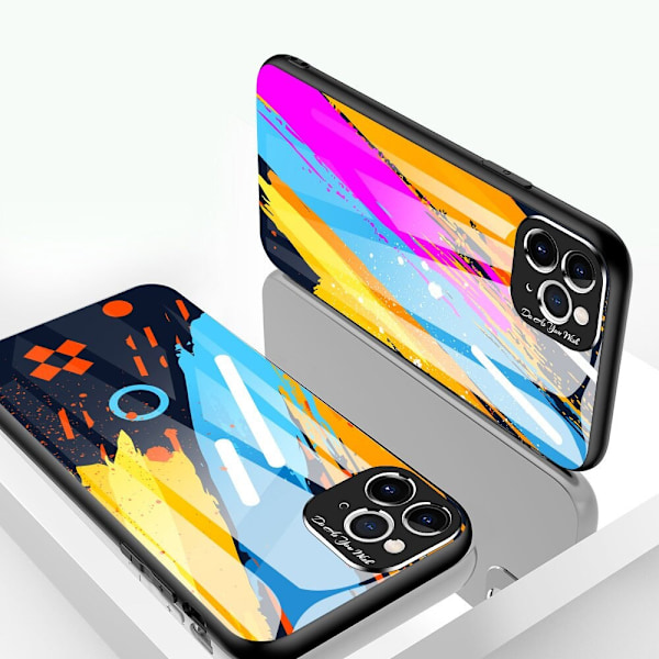 Farget glassdeksel herdet glass med kameradeksel for iPhone 11 Pro Max Model 1