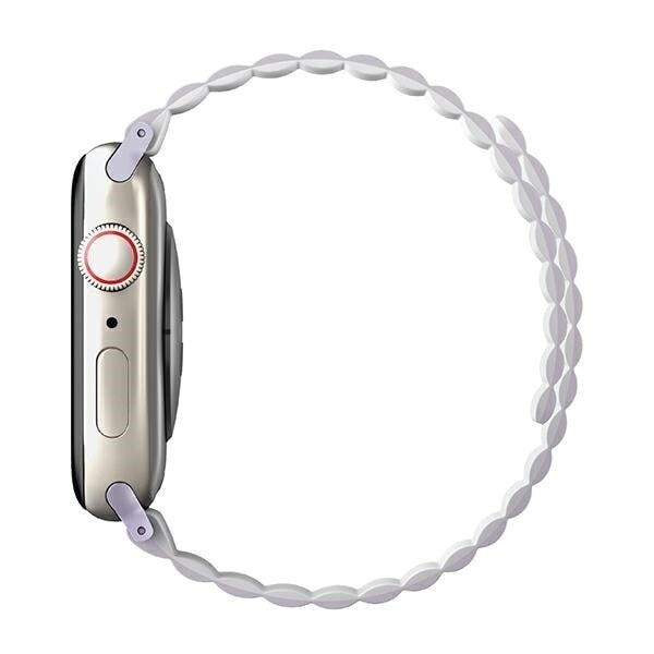 UNIQ armbånd Revix Apple Watch Series 4/5/6/7/8/SE/SE2/Ultra 42/44/45mm. Vendbar Magnetisk lilla-hvit/syrin-hvit