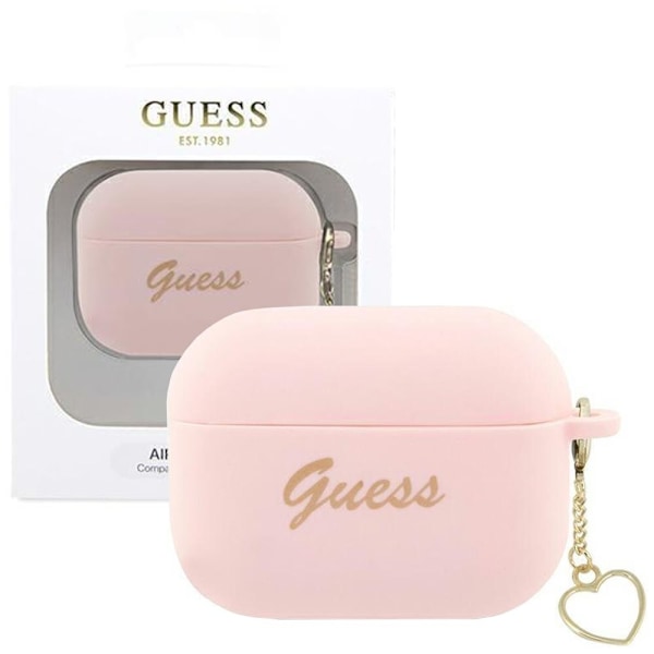 Guess GUAP2LSCHSP-deksel for AirPods Pro 2-deksel - rosa Silicone Charm Heart Collection