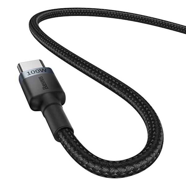 Baseus Cafule USB-C / USB-C kabel 100W 1 m - rød-svart og svart-grå (2 stk)