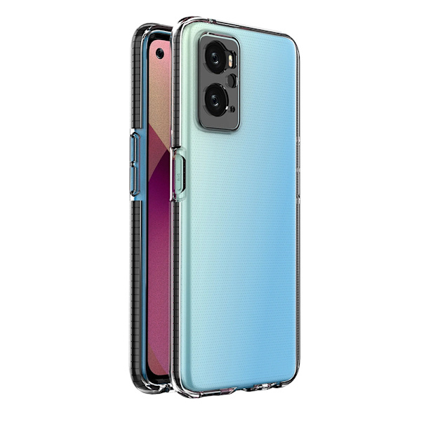 SPRING CASE TIL REALME 9I, OPPO A36 / A76 / A96 SILIKONECOVER MED RAMME SORT
