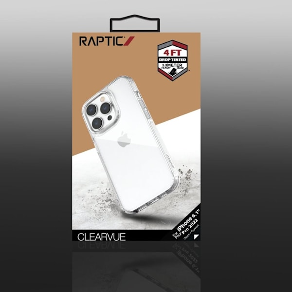 Raptic X-Doria Clearvue-deksel til iPhone 14 Pro gjennomsiktig bakdeksel