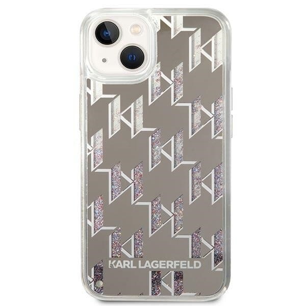 Karl Lagerfeld KLHCP14SLMNMS iPhone 14 6.1 hardt deksel Sølv/sølv flytende glittermonogram