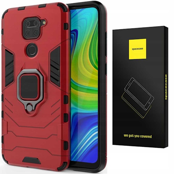 Spacecase Case Cover För Xiaomi Redmi Note 9 X-Ring Röd
