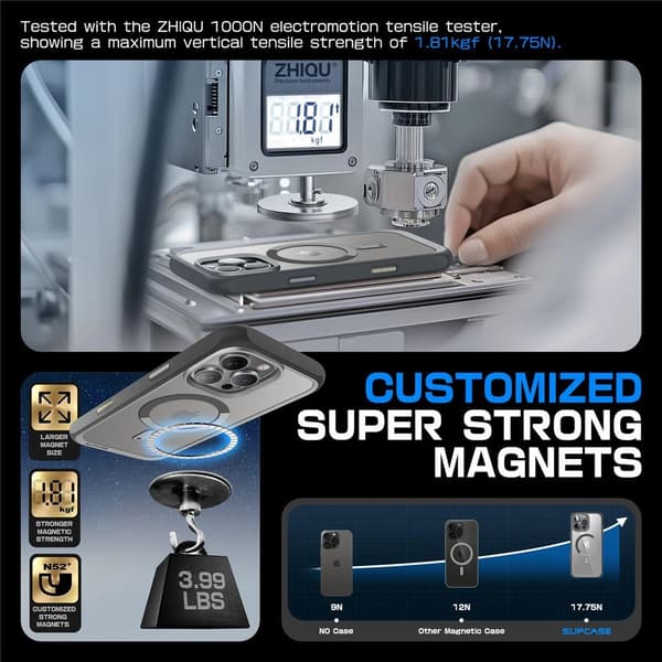 SUPCASE UB MAG ETUI MED MAGSAFE TIL IPHONE 16 PRO MAX - GRÅ