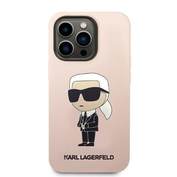 Karl Lagerfeld KLHCP14LSNIKBCP iPhone 14 Pro 6.1 hardt deksel rosa/rosa silikon Ikonik