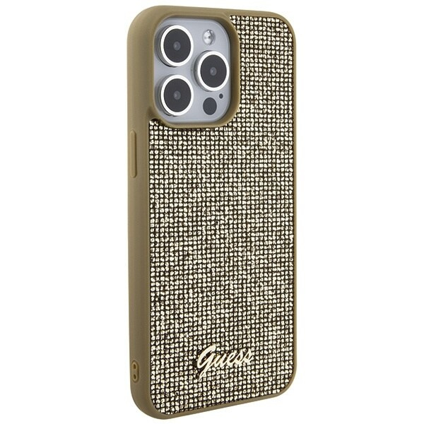 Guess Disco Metal Script-deksel til iPhone 15 Pro Max - Gull
