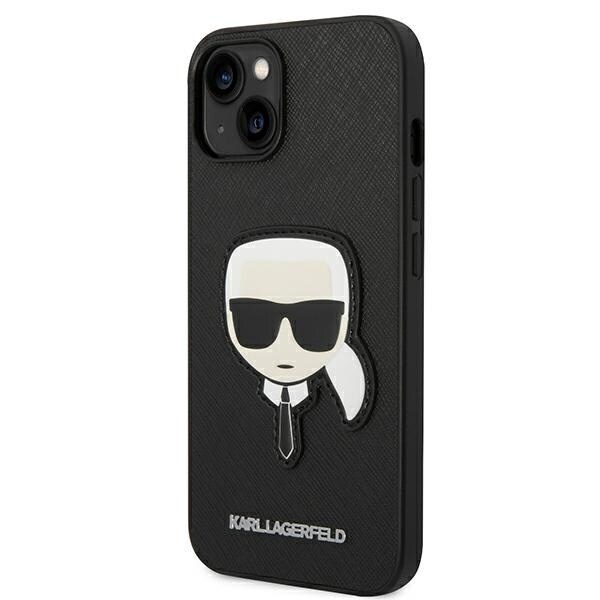 Karl Lagerfeld KLHCP14MSAPKHK iPhone 14 Plus 6.7 svart/svart hardt etui Saffiano Karls hodelapp