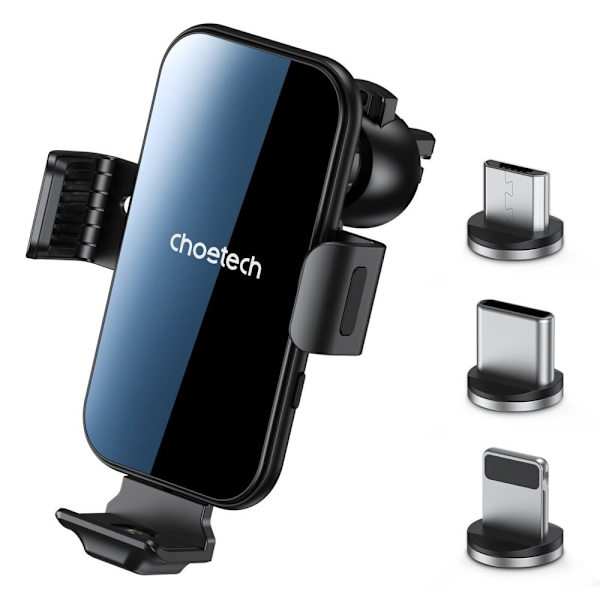 Choetech induksjonslader med holder + magnetspisser svart (T201-F)