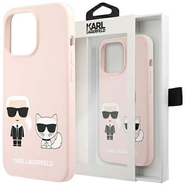 KARL LAGERFELD SILIKONE IKONIK KARL&CHOUPETTE MAGSAFE ETUI TIL IPHONE 13 PRO / IPHONE 13 - LYSERØD