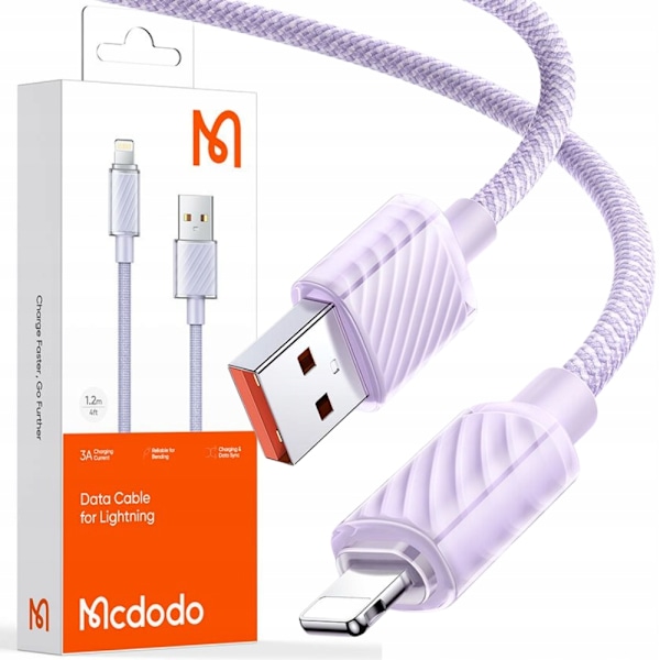 MCDODO LADDARE LIGHTNING USB-KABEL FÖR IPHONE 11 12 13 14 PRO 1M LILA