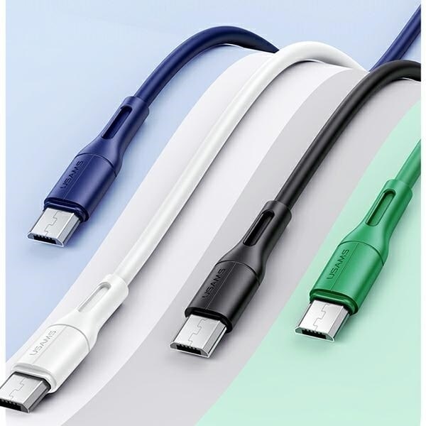 USAMS-kabel U68 microUSB 2A Snabbladdning 1m vit/vit SJ502USB02 (US-SJ502)