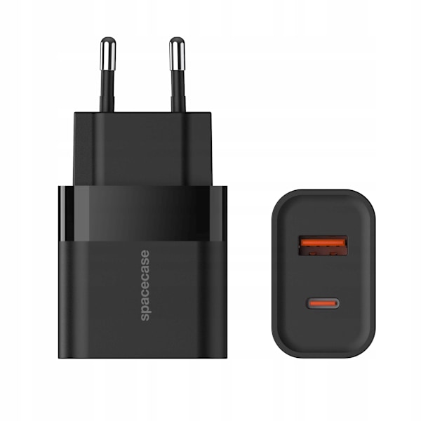 Rymdfall Usb Laddare 20W Sc001B Svart För Iphone X 11 12 13 14