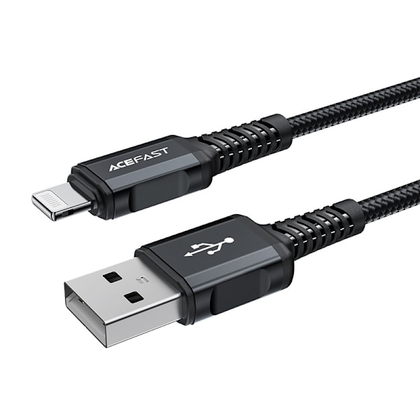 Acefast MFI USB - Lightning-kabel 1,8 m, 2,4 A svart (C4-02 A svart)