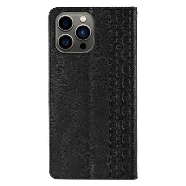 Magnetisk stroppdeksel til iPhone 13 Pro Max, lommebokbeskyttelse + minibånd, anheng, svart